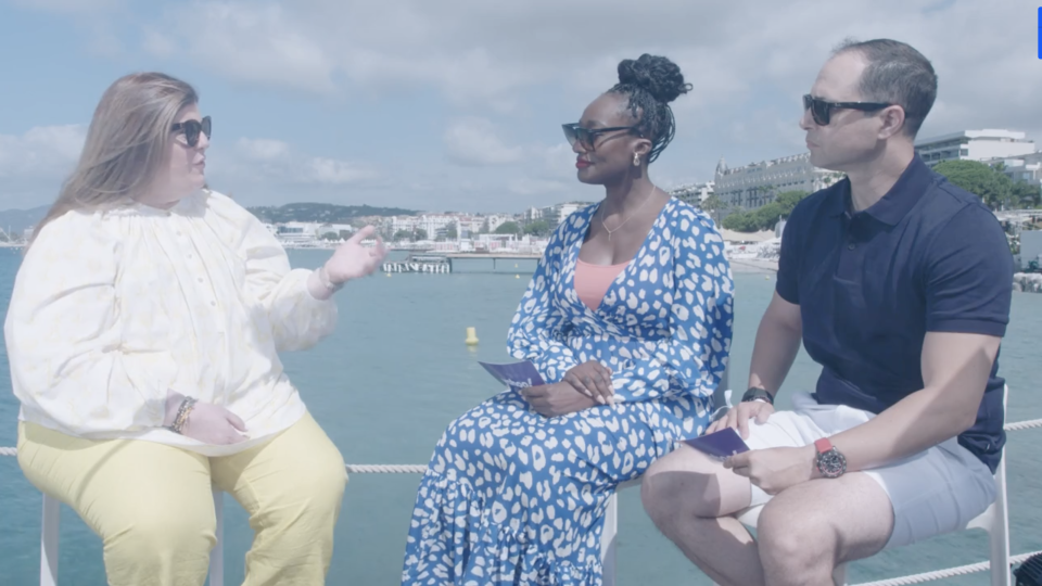 Disney head of advertising Rita Ferro (left) shares how AI is going to change the media industry, especially in the streaming business.  Ferro speaks with Yahoo Finance managing editor Brian Sozzi and host Rachel Akufo at Cannes Lions 2024.